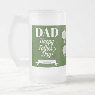 Golf and Tee Green Photo Fathers Day Frosted Glass Beer Mug