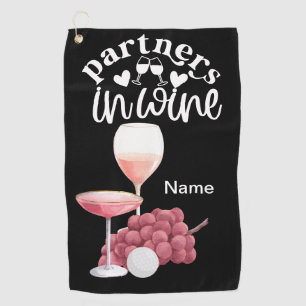 Golf and wine for golfer funny saying quotes towel