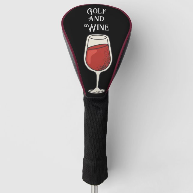 Golf and wine for golfer  golf head cover (Front)
