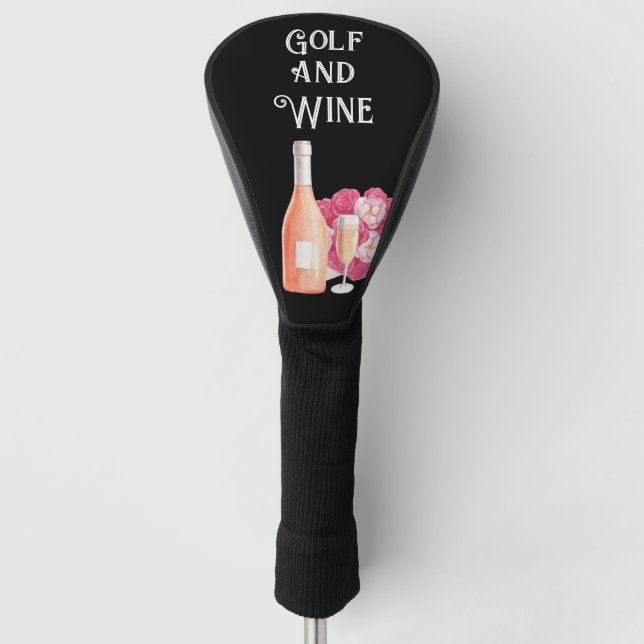 Golf and wine for golfer  golf head cover (Front)