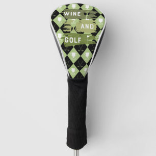 Golf and wine for golfer  head cover
