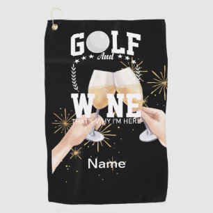 Golf and wine for golfer towel