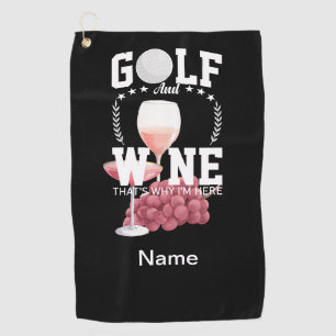 Golf and wine for golfer towel