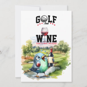 Golf and wine paring party for golfer invitation