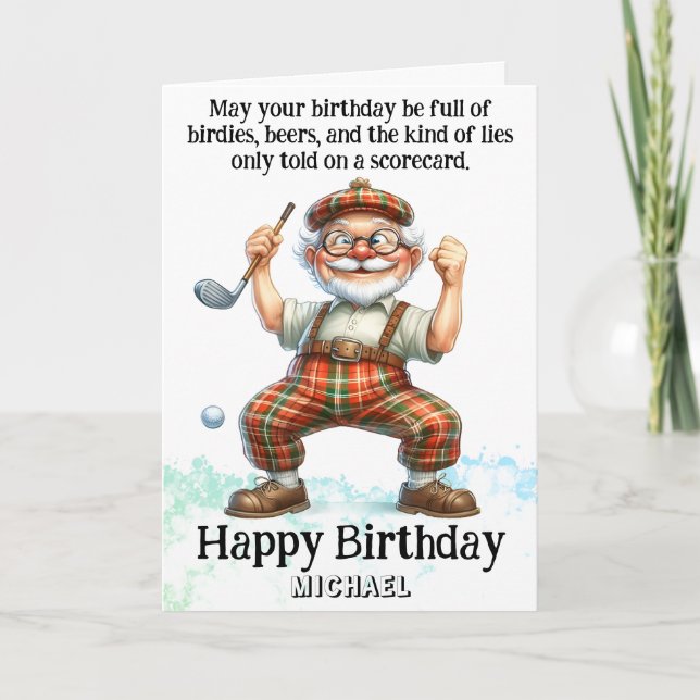 *~* Golf AP94 Senior Fun Humour Man Birthday Card (Front)
