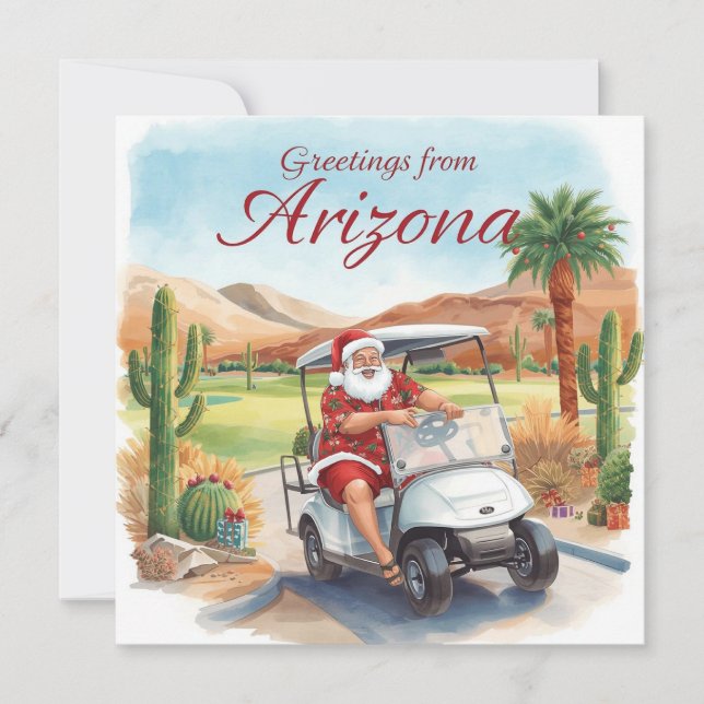 Golf Arizona  Christmas Greeting  Holiday Card (Front)