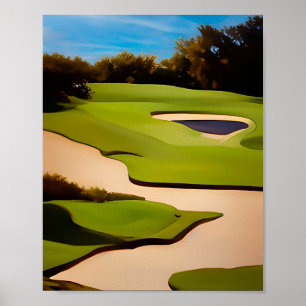 Golf art for the golfer painting of golf course poster