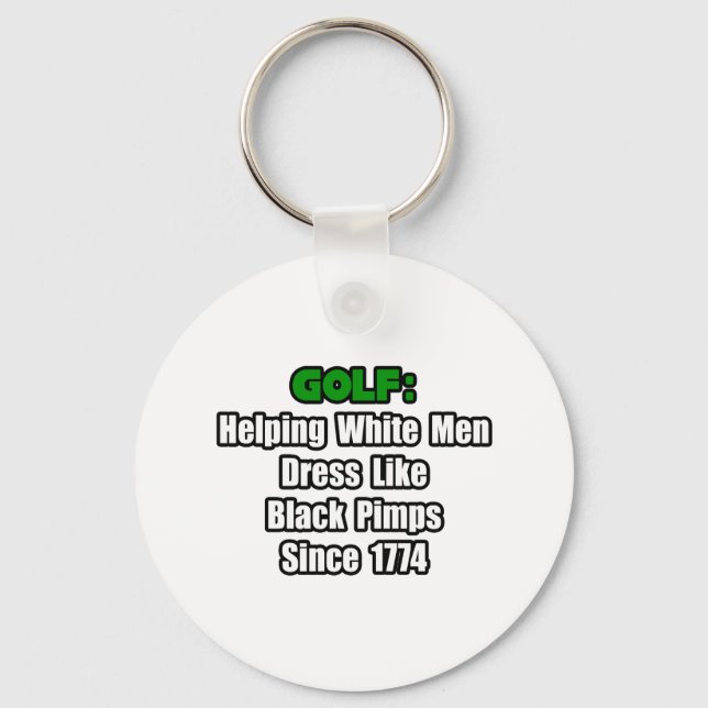 Golf Attire Humour Key Ring (Front)