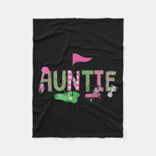 Golf Auntie Nk Hole In One Golf 1st Birthday Girl  Fleece Blanket