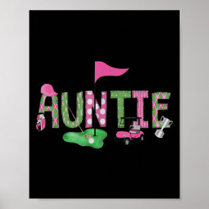 Golf Auntie Nk Hole In One Golf 1st Birthday Girl Poster