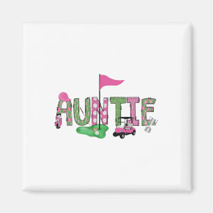 Golf Auntie Pink Hole In One Golf 1st Birthday Gir Magnet