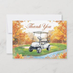 Golf Autumn Greeting thank you card for Autumn 