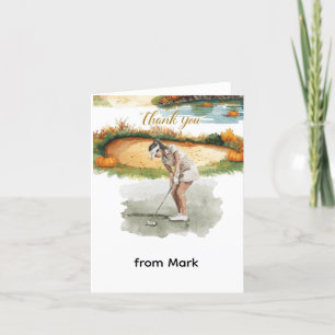 Golf Autumn Greeting thank you card for Autumn 