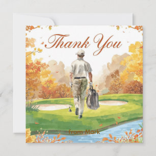 Golf Autumn Greeting thank you card for Autumn 