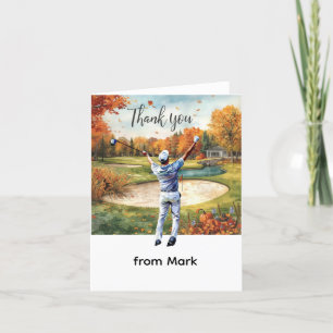 Golf Autumn Greeting thank you card for Autumn 