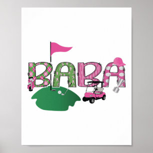 Golf Baba Hole In One Golf 1st Birthday Party  Poster