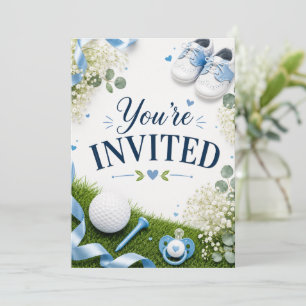 Golf Baby Boy Baby Shower Invitation with Golf Bal