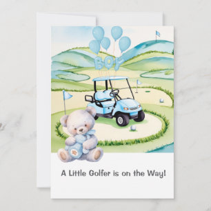 Golf Baby Boy Blue Themed  Invitation