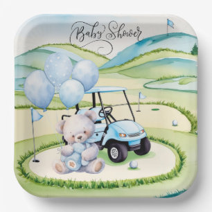Golf Baby Boy Blue Themed Paper Plate