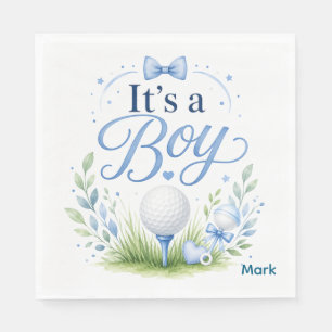 Golf Baby Boy golf ball watercolor Napkin