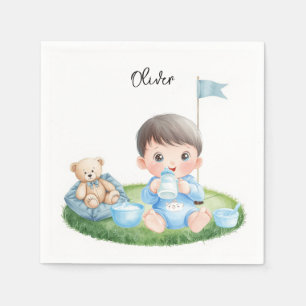 Golf Baby Boy on putting green Napkin