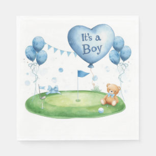 Golf Baby Boy on putting green Napkin
