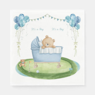 Golf Baby Boy on putting green Napkin