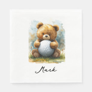 Golf Baby Boy on putting green Napkin