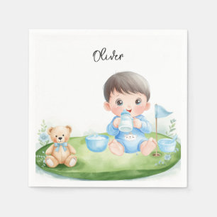 Golf Baby Boy on putting green Napkin