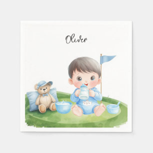Golf Baby Boy on putting green Napkin