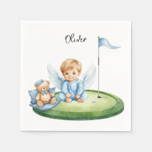 Golf Baby Boy on putting green Napkin