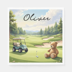 Golf Baby Boy on putting green Napkin