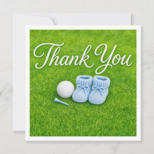Golf Baby Boy Shower Watercolor Thank You Card