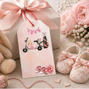 Golf Baby Girl Baby Shower Gift Bag Design Pink Tags