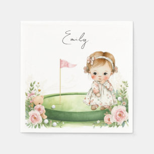 Golf Baby Girl on Putting green Napkin