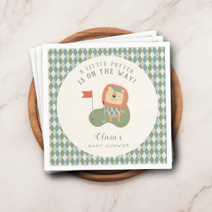 Golf Baby Shower A Little Putter Preppy Argyle Napkin