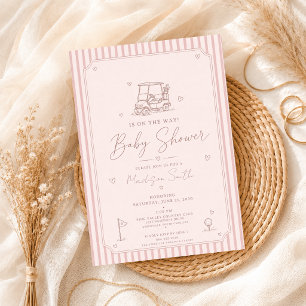 Golf Baby Shower Baby Girl Theme Pink Editable Invitation