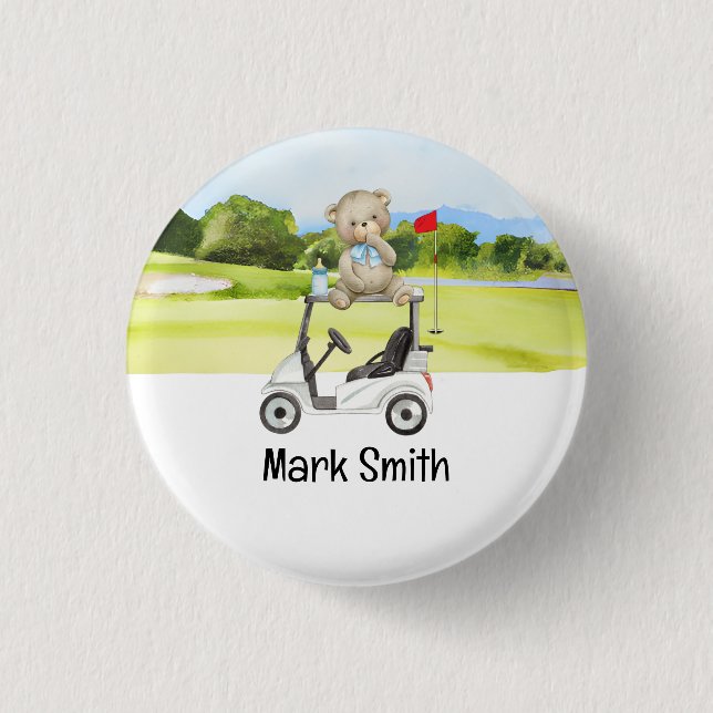 Golf baby shower / Birthday / congratulations  3 Cm Round Badge (Front)