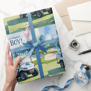 Golf Baby Shower boy Blue themed Wrapping Paper