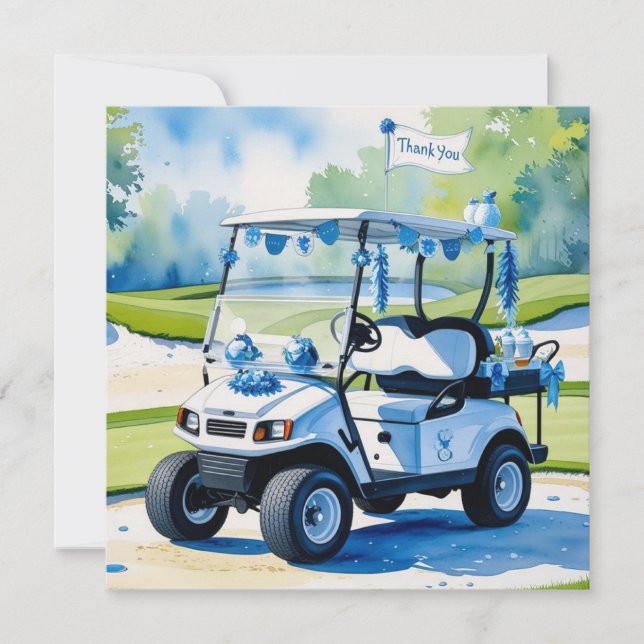 Golf Baby Shower Boy themed  Thank You Card (Front)