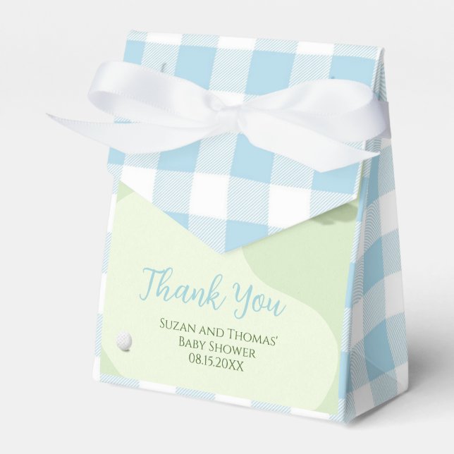 Golf Baby Shower Cute Boy Par-Tee Sports Favour Box (Front Side)
