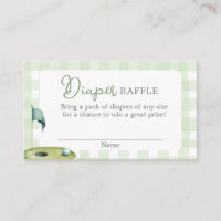 Golf Baby Shower Diaper Raffle Card