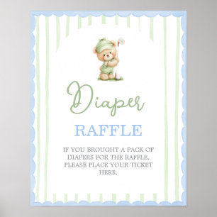 Golf baby shower Diaper Raffle sign