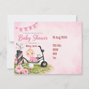 Golf Baby Shower for Girl Pink themed Invitation