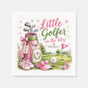 Golf Baby Shower Girl Golfer is on the way Napkin