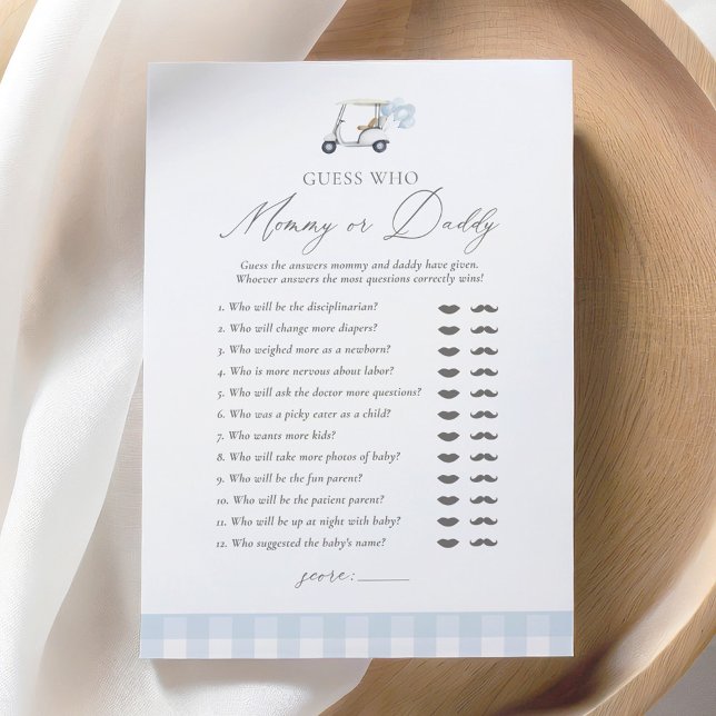 Golf Baby Shower Guess Who Mummy or Daddy Invitation (Creator Uploaded)