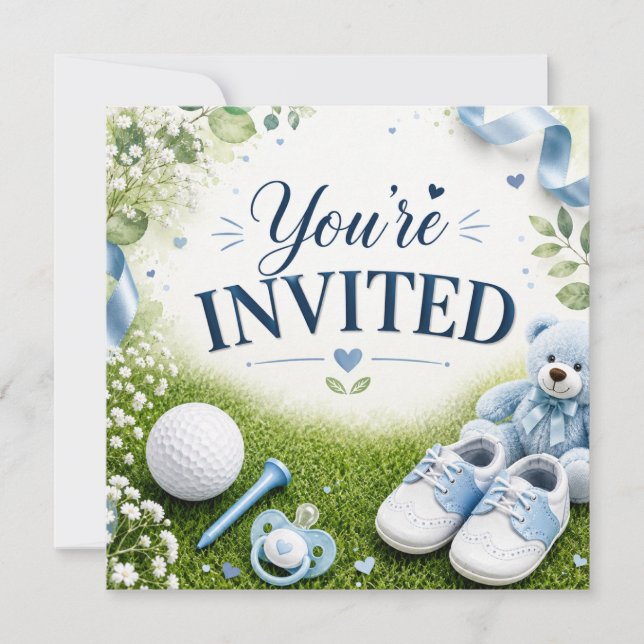Golf baby shower invitation  (Front)