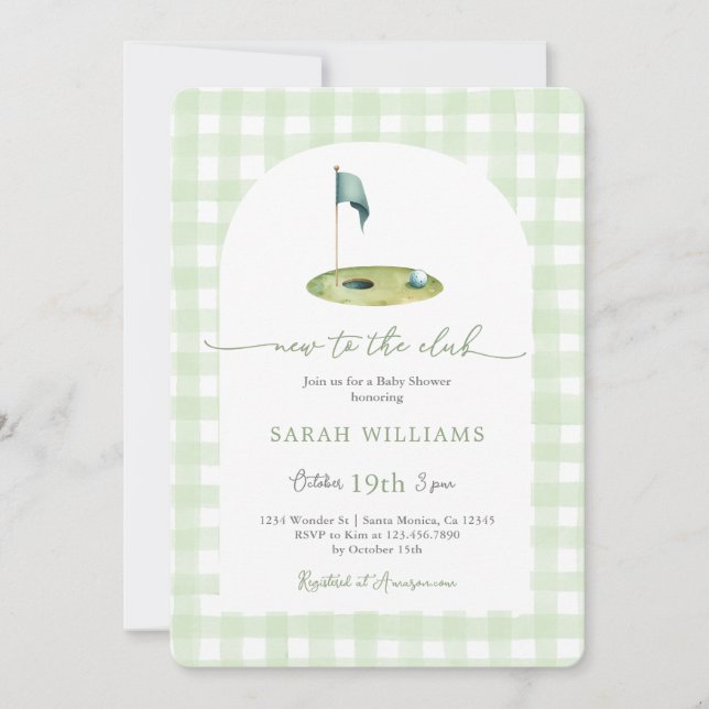 Golf Baby Shower Invitation (Front)