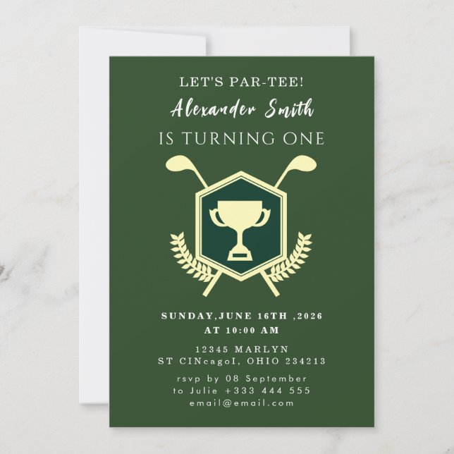 Golf Baby Shower Invitation (Front)