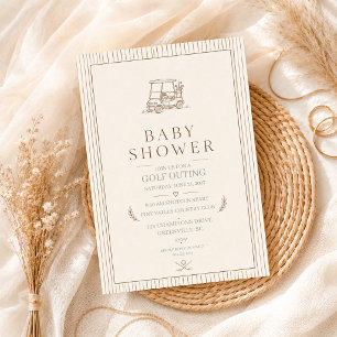 Golf Baby Shower Neutral Club Minimalist Editable Invitation